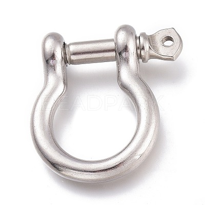 Tarnish Resistant 304 Stainless Steel D-Ring Anchor Shackle Clasps STAS-Z017-15P-01-1