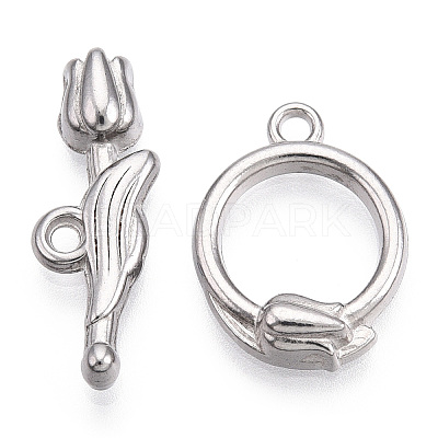 Non-Tarnish 304 Stainless Steel Toggle Clasps STAS-A092-05P-1-1