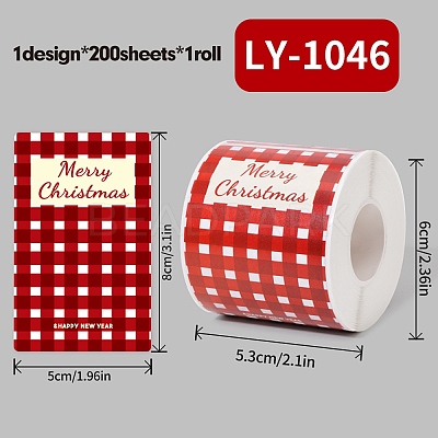 200Pcs Christmas Theme Paper Self-Adhesive Stickers DIY-M070-02C-1