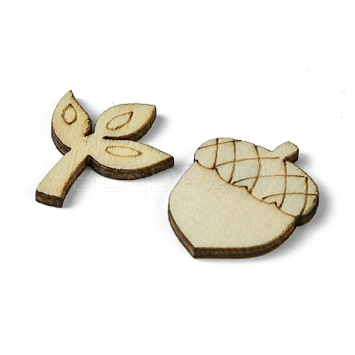 100Pcs Wood Cabochons WOOD-G020-08-1