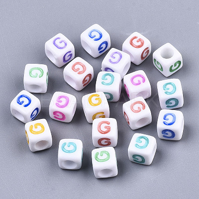 Opaque White Acrylic Beads SACR-R252-02G-1