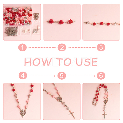 DIY Catholic Rosary Necklace Making Kit DIY-PH0008-91-1