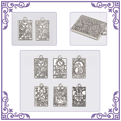 24Pcs 6 Style Rack Plating Alloy Pendants FIND-CA0006-68-1