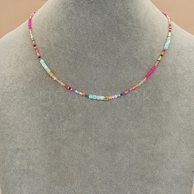 Glass Seed Beaded Necklaces for Women LO6603-1