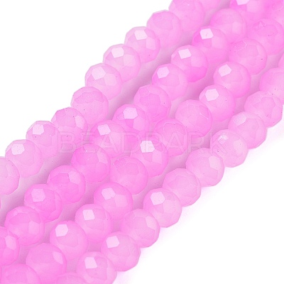 Baking Paint Imitation Jade Glass Bead Strands LS-DGLA-A034-J6MM-A49-1