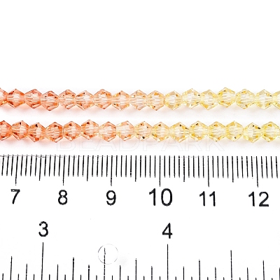 Gradient Color Baking Paint Glass Bead Strands DGLA-A039-T6mm-A014-1
