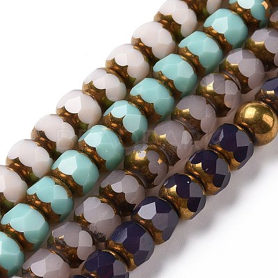 Electroplate Opaque Glass Beads Strands GLAA-P003-A-1