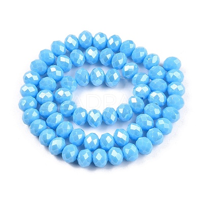 Electroplate Glass Beads Strands EGLA-A044-P8mm-A08-1