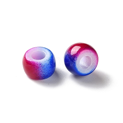 Spray Painted ABS Plastic European Beads KY-G033-02A-08-1