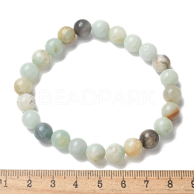 Natural Amazonite Bead Stretch Bracelets BJEW-K212-B-007-1