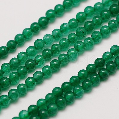 Natural White Jade Round Bead Strands G-A130-3mm-F10-1