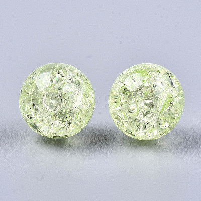 Transparent Crackle Acrylic Round Beads Strands X-CCG-R002-12mm-07-1
