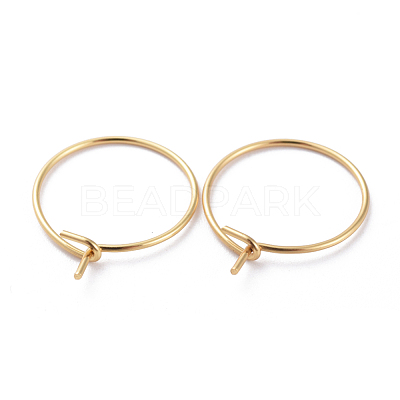 316 Surgical Stainless Steel Hoop Earring Findings STAS-J025-01A-G-1