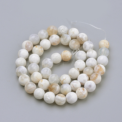 Natural Fire Crackle Agate Beads Strands X-G-S249-09-8mm-1