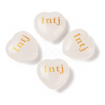 Natural Quartz Crystal Heart Engraving MBTI Figurines Statues for Home Office Desk Decorations G-K353-05B-1