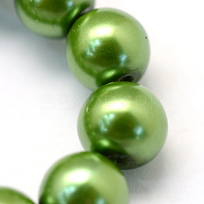 Baking Paint Pearlized Glass Pearl Round Bead Strands HY-Q003-6mm-13-1