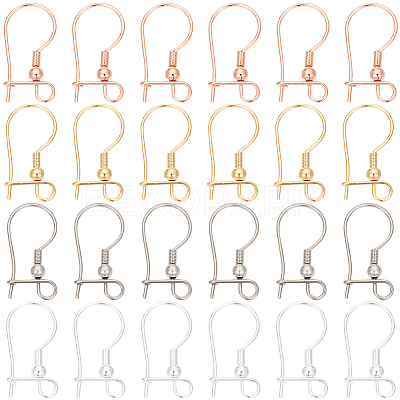 48Pcs 4 Colors 316L Surgical Stainless Steel Hoop Earring Findings STAS-SC0008-51-1