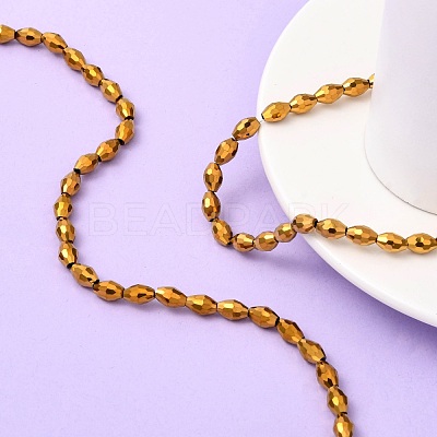 Electroplate Glass Beads GC881Y-3-1