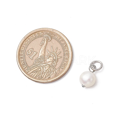 Natural Cultured Freshwater Pearl Potato Charms PALLOY-JF03920-01-1