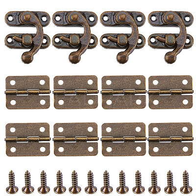 4Pcs Zinc Alloy Wooden Box Lock Catch Clasps DIY-CL0001-35-1