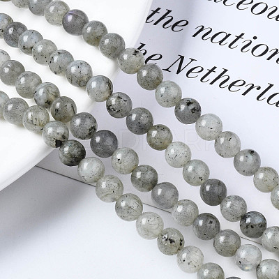 Natural Labradorite Round Beads Strands G-S158-6mm-1