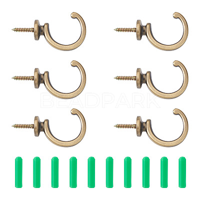 16Pcs 2 Style Zinc Alloy Hook Hanger FIND-SW0001-04AB-1