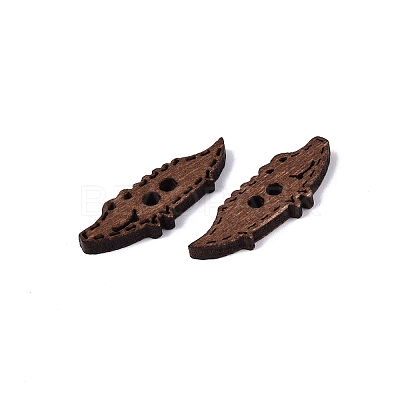 2-Hole Crocodile Wood Buttons BUTT-Q046-01B-1