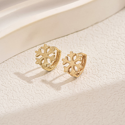 Simple Geometric Brass Hoop Earrings CV3408-1-1