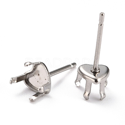 Non-Tarnish 304 Stainless Steel Stud Earring Settings LS-STAS-B004-08P-E-1
