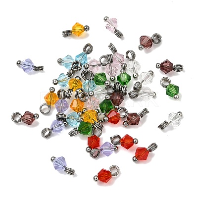 40Pcs 8 Colors K9 Glass Imitation Austrian Crystal Bead Pendants PALLOY-JF04101-02-1
