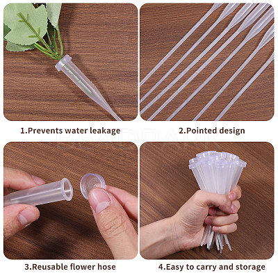 50Pcs PP Plastic Flower Water Tubes AJEW-GL0002-97C-1