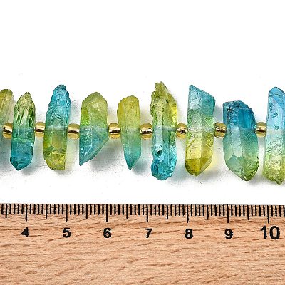 Electroplated Natural Quartz Crystal Beads Strands G-F800-D12-1