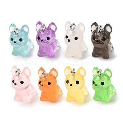 Luminous Transparent Resin Pendants RESI-Z043-02P-1