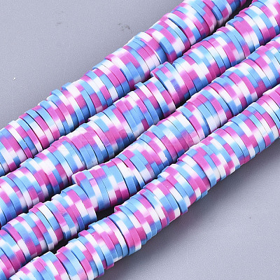 Handmade Polymer Clay Beads Strands CLAY-R091-8mm-01-1