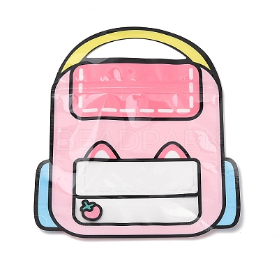 2Pcs Backpack Shaped Plastic Gift Storage Resealable Bags with Handles PL-CBADA12-01B-1