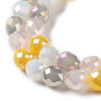 Electroplated Glass Beads Strands GLAA-B013-01B-1