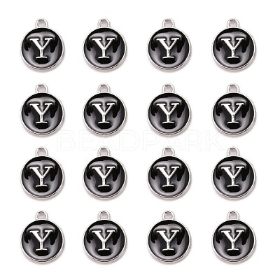 Platinum Plated Alloy Charms X-ENAM-S118-02Y-P-1