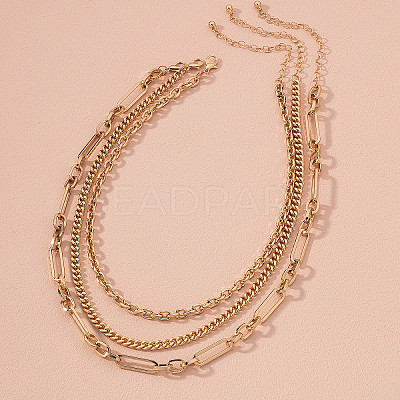Alloy Chain 3 Layered Necklaces FS-WG7F0DA-02-1