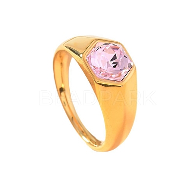 304 Stainless Steel with Cubic Zirconia Finger Rings FS-WG76F9A-29-1