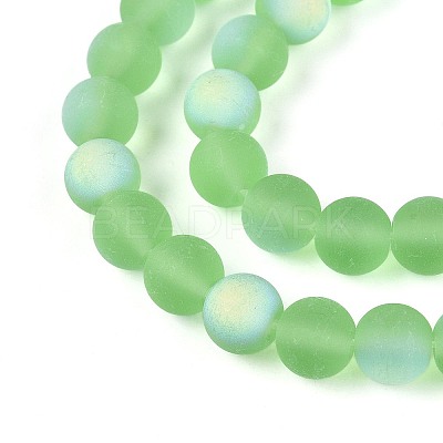 Frosted Transparent Glass Beads Strands GLAA-T032-T8mm-MBB17-1