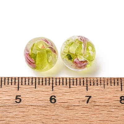Luminous Handmade Glod Sand Lampwork Beads Strands LAMP-B028-03M-10mm-1