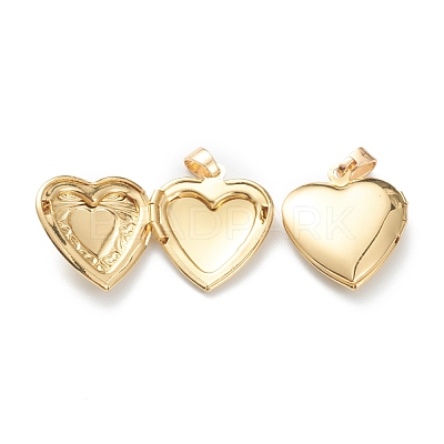 Brass Locket Pendants KK-P199-18G-1
