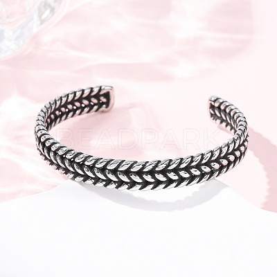 Retro 316 Surgical Stainless Steel Cuff Bangles BJEW-C142-14A-AS-1