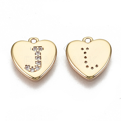 Brass Micro Pave Clear Cubic Zirconia Charms KK-N231-234J-NF-1