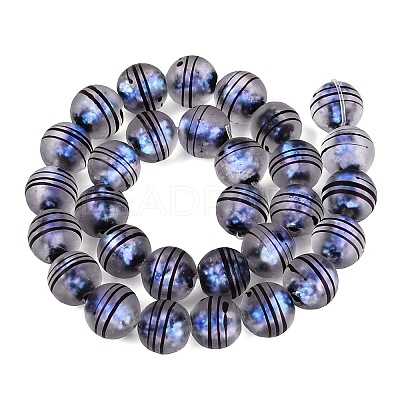 Frosted Handmade Foil Glass Beads Strands FOIL-Q002-02F-1
