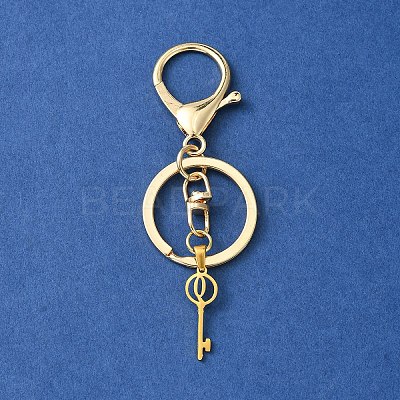 304 Stainless Steel Initial Letter Key Charm Keychains KEYC-YW00004-17-1