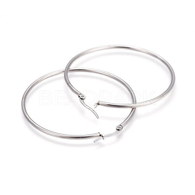 Tarnish Resistant 304 Stainless Steel Big Hoop Earrings EJEW-P173-13P-06-1