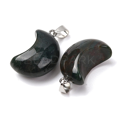 Natural Moss Agate Pendants G-F820-02L-12-1
