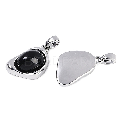 Black Glass Pendants KK-U043-52P-04-1