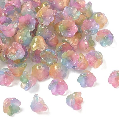 Transparent Glass Beads Caps X-GLAA-B028-01H-1